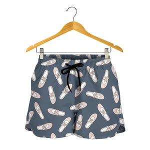 Pink Ballet Shoes Pattern Print Women's Shorts