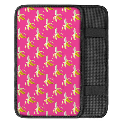 Pink Banana Pattern Print Car Center Console Cover