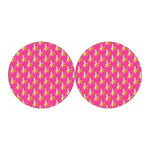 Pink Banana Pattern Print Car Coasters