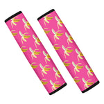 Pink Banana Pattern Print Car Seat Belt Covers