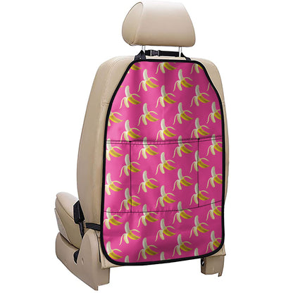 Pink Banana Pattern Print Car Seat Organizers
