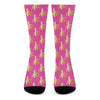 Pink Banana Pattern Print Crew Socks