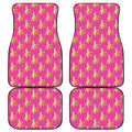 Pink Banana Pattern Print Front and Back Car Floor Mats