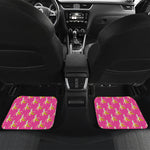 Pink Banana Pattern Print Front and Back Car Floor Mats