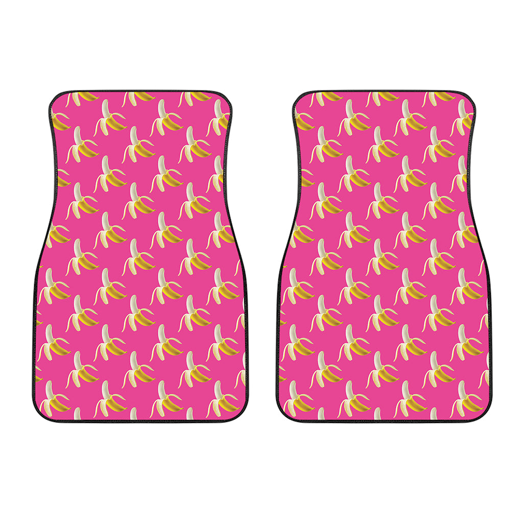 Pink Banana Pattern Print Front Car Floor Mats