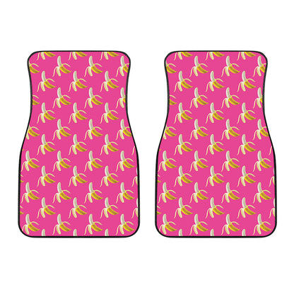 Pink Banana Pattern Print Front Car Floor Mats