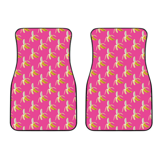 Pink Banana Pattern Print Front Car Floor Mats