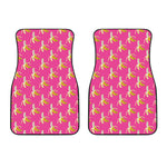 Pink Banana Pattern Print Front Car Floor Mats