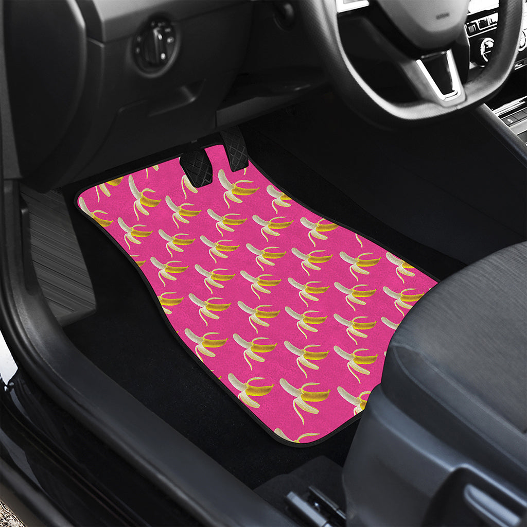 Pink Banana Pattern Print Front Car Floor Mats