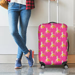 Pink Banana Pattern Print Luggage Cover