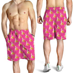 Pink Banana Pattern Print Men's Shorts