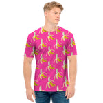 Pink Banana Pattern Print Men's T-Shirt