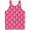 Pink Banana Pattern Print Men's Tank Top