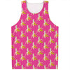 Pink Banana Pattern Print Men's Tank Top