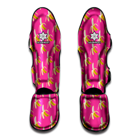 Pink Banana Pattern Print Muay Thai Shin Guard