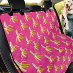 Pink Banana Pattern Print Pet Car Back Seat Cover