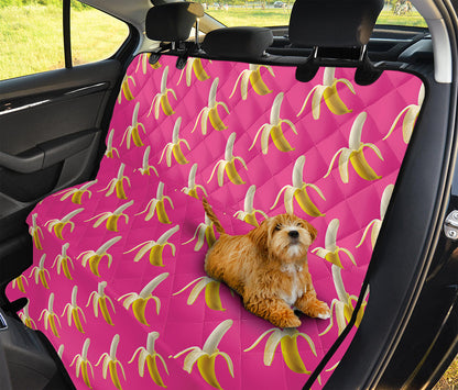 Pink Banana Pattern Print Pet Car Back Seat Cover