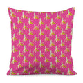 Pink Banana Pattern Print Pillow Cover
