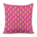 Pink Banana Pattern Print Pillow Cover