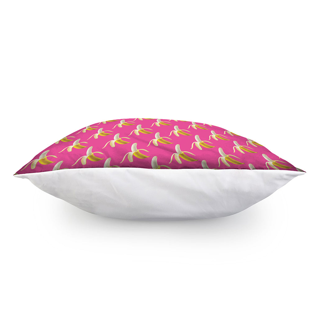 Pink Banana Pattern Print Pillow Cover