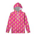 Pink Banana Pattern Print Pullover Hoodie
