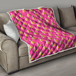 Pink Banana Pattern Print Quilt