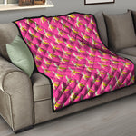 Pink Banana Pattern Print Quilt