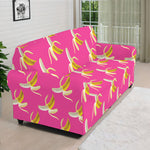 Pink Banana Pattern Print Sofa Cover
