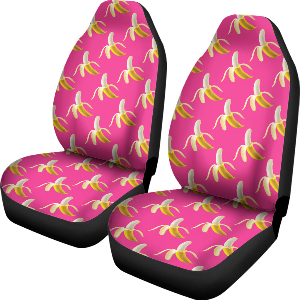 Pink Banana Pattern Print Universal Fit Car Seat Covers