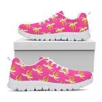 Pink Banana Pattern Print White Sneakers