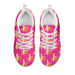 Pink Banana Pattern Print White Sneakers