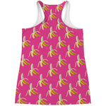 Pink Banana Pattern Print Women's Racerback Tank Top