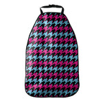Pink Blue And Black Houndstooth Print Car Seat Organizers