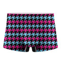 Pink Blue And Black Houndstooth Print Men's Boxer Briefs