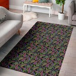 Pink Blue And Green Paisley Print Area Rug