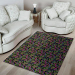 Pink Blue And Green Paisley Print Area Rug