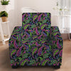 Pink Blue And Green Paisley Print Armchair Slipcover