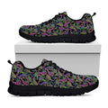 Pink Blue And Green Paisley Print Black Running Shoes