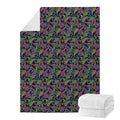 Pink Blue And Green Paisley Print Blanket
