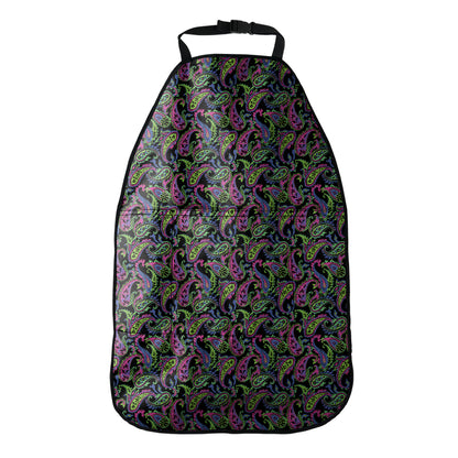 Pink Blue And Green Paisley Print Car Seat Organizers