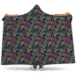 Pink Blue And Green Paisley Print Hooded Blanket