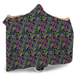 Pink Blue And Green Paisley Print Hooded Blanket