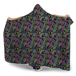 Pink Blue And Green Paisley Print Hooded Blanket