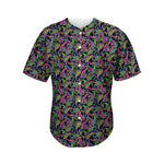 Pink Blue And Green Paisley Print Men's Baseball Jersey