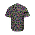Pink Blue And Green Paisley Print Men's Baseball Jersey