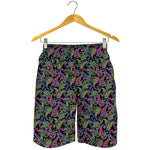 Pink Blue And Green Paisley Print Men's Shorts