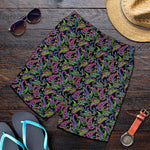 Pink Blue And Green Paisley Print Men's Shorts