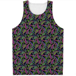 Pink Blue And Green Paisley Print Men's Tank Top