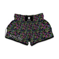 Pink Blue And Green Paisley Print Muay Thai Boxing Shorts