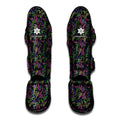 Pink Blue And Green Paisley Print Muay Thai Shin Guards